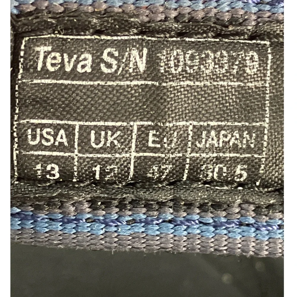 Teva Hurricane 4 Men's 13 Wavy Trail Navy Blue Sport Hiking Sandals 1093379